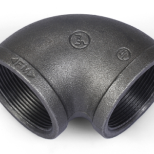 90°Elbows Black Malleable Iron Fittings with BSPT Thread, Class 150, FM Approved, UL Listed