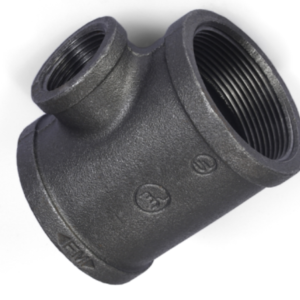 Reducing Tee Black Malleable Iron Fittings with BSPT Thread, Class 150, FM Approved, UL Listed