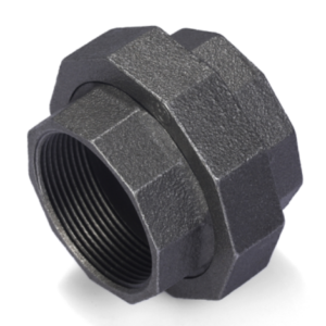 UNIONS, F&F, Conical Iron Seat Black Malleable Iron Fittings with BSPT Thread, Class 150, FM Approved, UL Listed